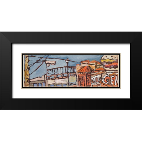 Urban Wires V Black Modern Wood Framed Art Print with Double Matting by Ferrell, Erin McGee