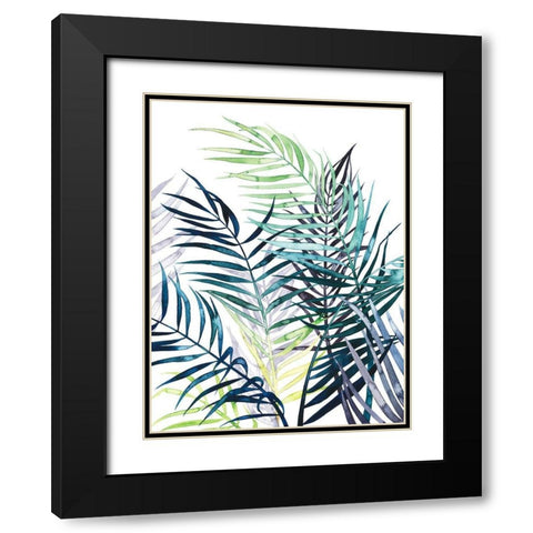 Twilight Palms I Black Modern Wood Framed Art Print with Double Matting by Popp, Grace