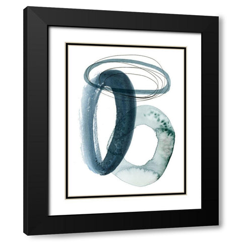 Looping Abstract I Black Modern Wood Framed Art Print with Double Matting by Popp, Grace