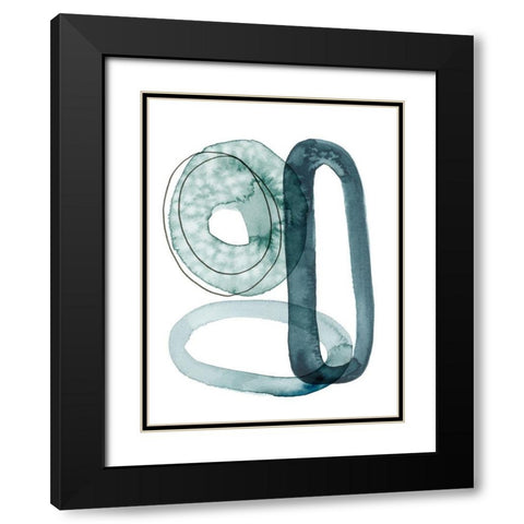 Looping Abstract II Black Modern Wood Framed Art Print with Double Matting by Popp, Grace