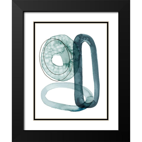 Looping Abstract II Black Modern Wood Framed Art Print with Double Matting by Popp, Grace