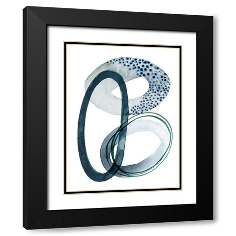 Looping Abstract III Black Modern Wood Framed Art Print with Double Matting by Popp, Grace