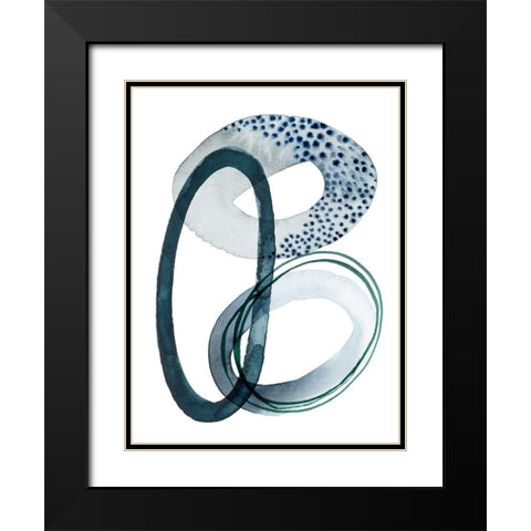 Looping Abstract III Black Modern Wood Framed Art Print with Double Matting by Popp, Grace