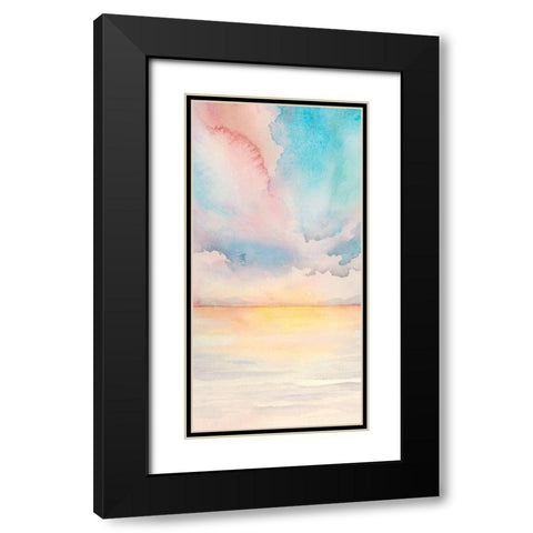 Sea Sunset Triptych II Black Modern Wood Framed Art Print with Double Matting by Popp, Grace