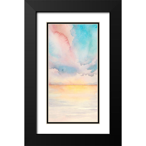 Sea Sunset Triptych II Black Modern Wood Framed Art Print with Double Matting by Popp, Grace