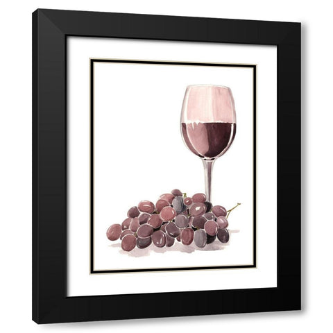 Wine Watercolor I Black Modern Wood Framed Art Print with Double Matting by Parker, Jennifer Paxton