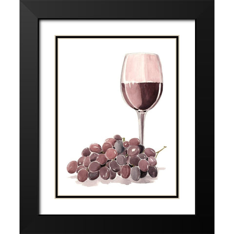 Wine Watercolor I Black Modern Wood Framed Art Print with Double Matting by Parker, Jennifer Paxton