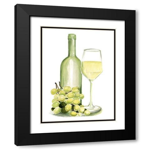 Wine Watercolor II Black Modern Wood Framed Art Print with Double Matting by Parker, Jennifer Paxton