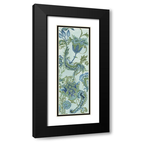 Serenity Chintz II Black Modern Wood Framed Art Print with Double Matting by Wang, Melissa