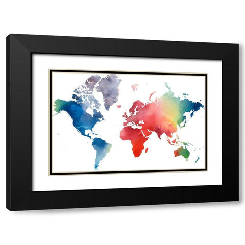 Rainbow World Black Modern Wood Framed Art Print with Double Matting by Popp, Grace