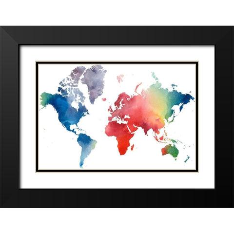 Rainbow World Black Modern Wood Framed Art Print with Double Matting by Popp, Grace