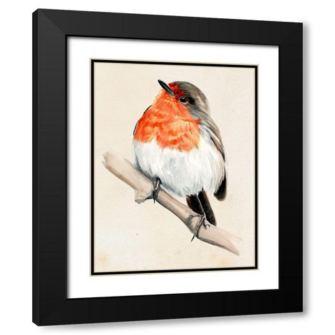 Little Bird on Branch IV Black Modern Wood Framed Art Print with Double Matting by Parker, Jennifer Paxton