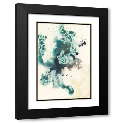 Teal Tributary I Black Modern Wood Framed Art Print with Double Matting by Goldberger, Jennifer