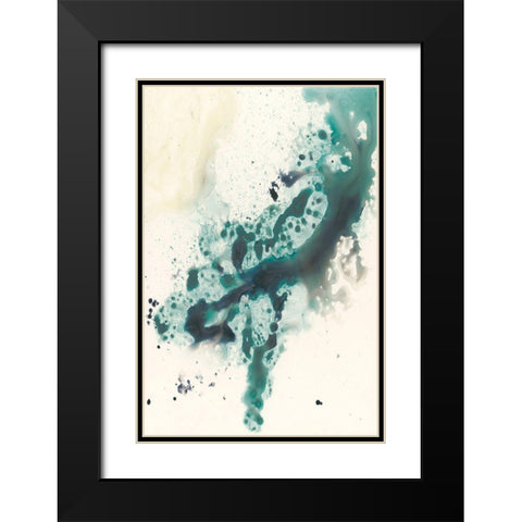 Teal Tributary II Black Modern Wood Framed Art Print with Double Matting by Goldberger, Jennifer
