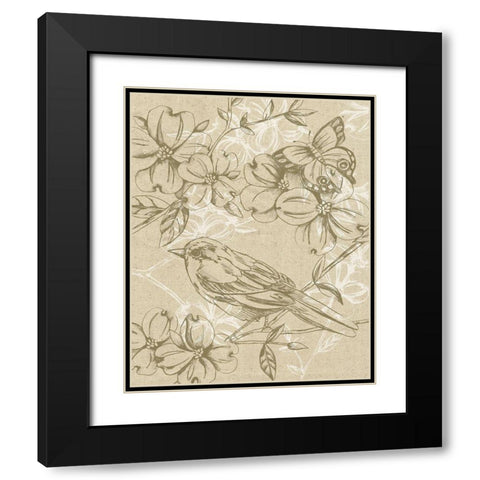 Springs Song II Black Modern Wood Framed Art Print with Double Matting by Zarris, Chariklia