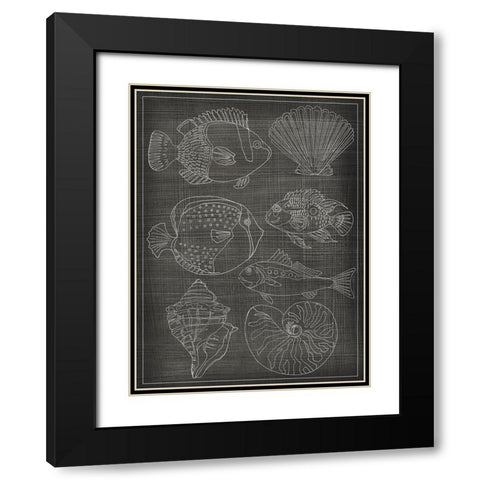 Sea Chart I Black Modern Wood Framed Art Print with Double Matting by Zarris, Chariklia
