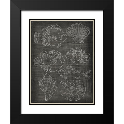 Sea Chart I Black Modern Wood Framed Art Print with Double Matting by Zarris, Chariklia