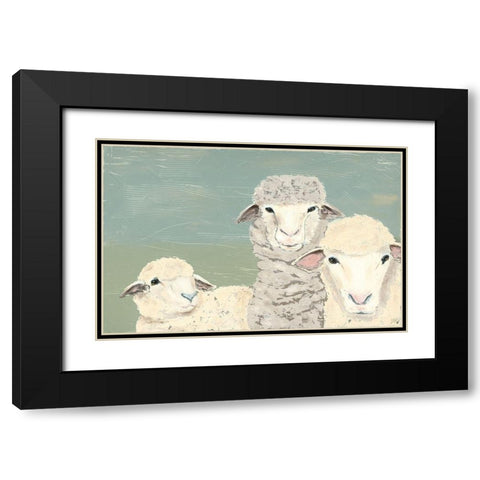 Bashful Sheep II Black Modern Wood Framed Art Print with Double Matting by Reynolds, Jade