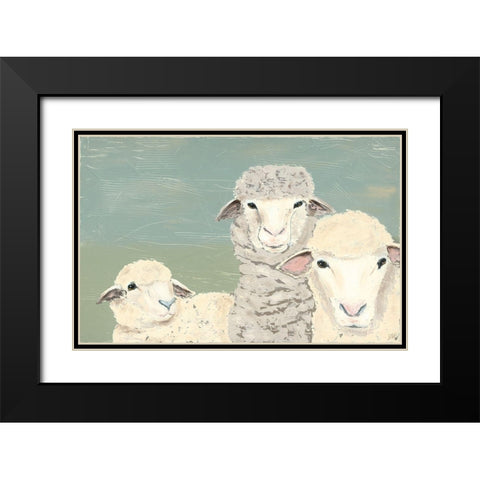 Bashful Sheep II Black Modern Wood Framed Art Print with Double Matting by Reynolds, Jade