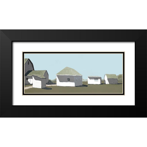 Custom Lonely Barn in Neutral V Black Modern Wood Framed Art Print with Double Matting by Young, Carol