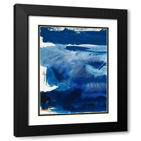 Custom Blue Amore III Black Modern Wood Framed Art Print with Double Matting by Jasper, Sisa