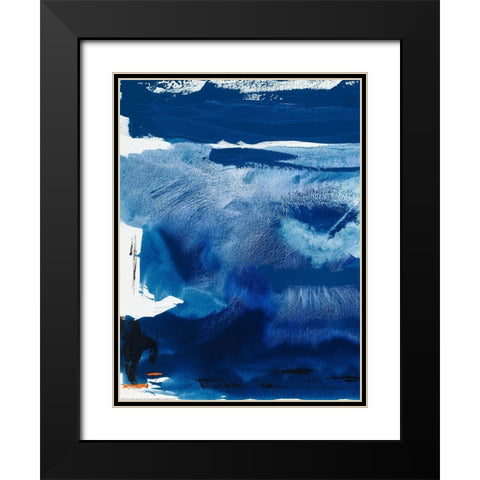 Custom Blue Amore III Black Modern Wood Framed Art Print with Double Matting by Jasper, Sisa
