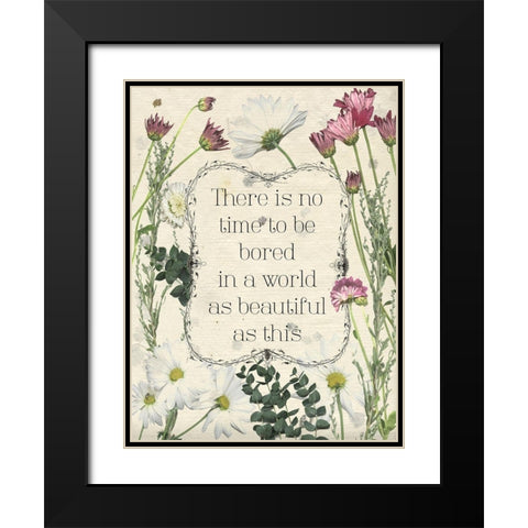 Pressed Floral Quote I Black Modern Wood Framed Art Print with Double Matting by Popp, Grace