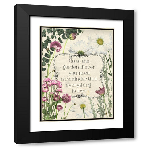 Pressed Floral Quote II Black Modern Wood Framed Art Print with Double Matting by Popp, Grace