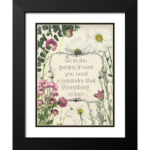 Pressed Floral Quote II Black Modern Wood Framed Art Print with Double Matting by Popp, Grace