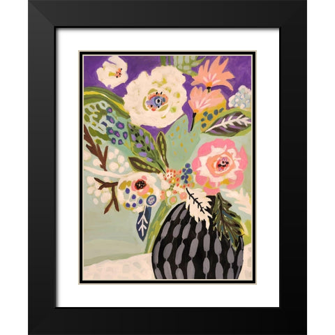 Fresh Flowers in Vase I Black Modern Wood Framed Art Print with Double Matting by Fields, Karen
