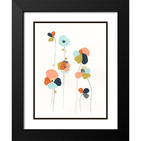 Modular Bouquet III Black Modern Wood Framed Art Print with Double Matting by Vess, June Erica