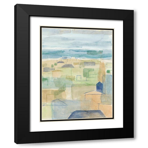 Mediterranean Coast II Black Modern Wood Framed Art Print with Double Matting by Meagher, Megan