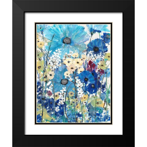 Garden Blues II Black Modern Wood Framed Art Print with Double Matting by OToole, Tim