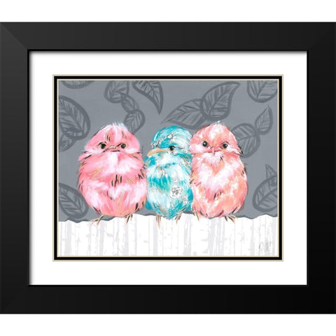 Bird Trio II Black Modern Wood Framed Art Print with Double Matting by Rutledge, Jennifer