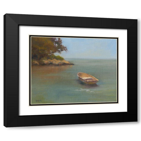 Harbored Dories II Black Modern Wood Framed Art Print with Double Matting by Wendling, Marilyn