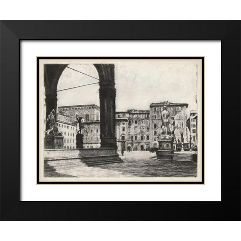 Scenes in Firenze I Black Modern Wood Framed Art Print with Double Matting by Unknown
