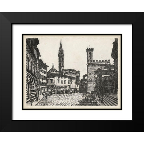 Scenes in Firenze II Black Modern Wood Framed Art Print with Double Matting by Unknown