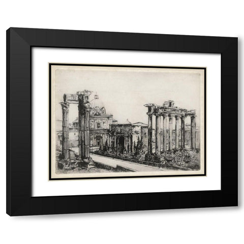 Scenes in Roma Black Modern Wood Framed Art Print with Double Matting by Unknown