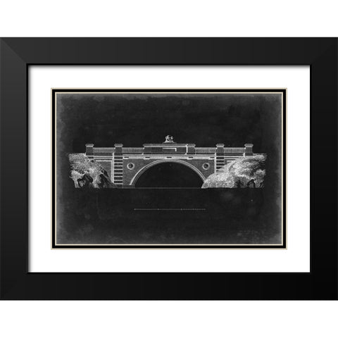 Bridge Schematic II Black Modern Wood Framed Art Print with Double Matting by Vision Studio