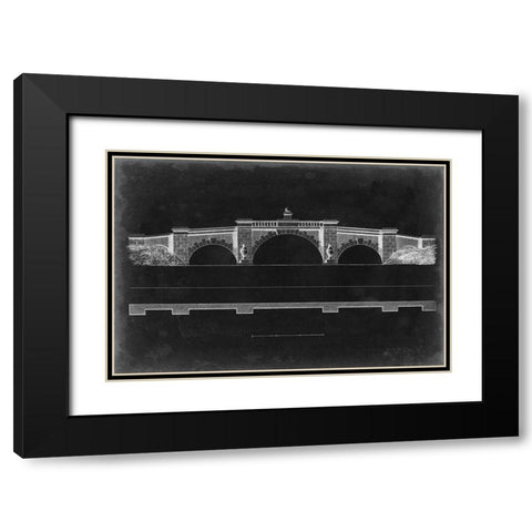 Bridge Schematic III Black Modern Wood Framed Art Print with Double Matting by Vision Studio