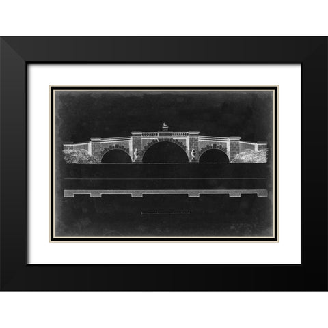 Bridge Schematic III Black Modern Wood Framed Art Print with Double Matting by Vision Studio