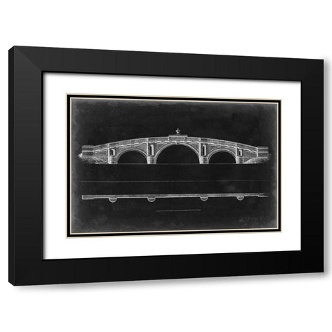 Bridge Schematic IV Black Modern Wood Framed Art Print with Double Matting by Vision Studio