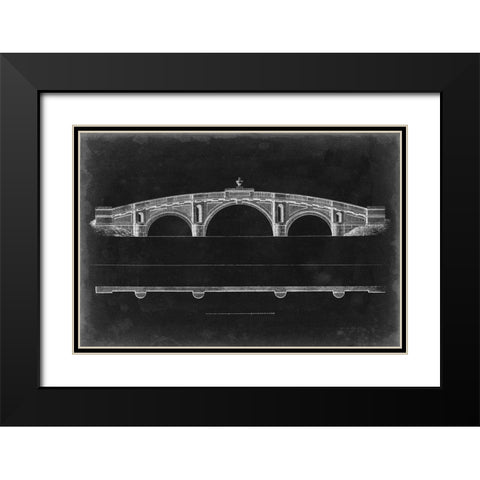 Bridge Schematic IV Black Modern Wood Framed Art Print with Double Matting by Vision Studio