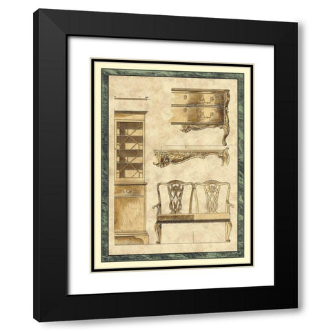 Chippendale Furniture I Black Modern Wood Framed Art Print with Double Matting by Vision Studio
