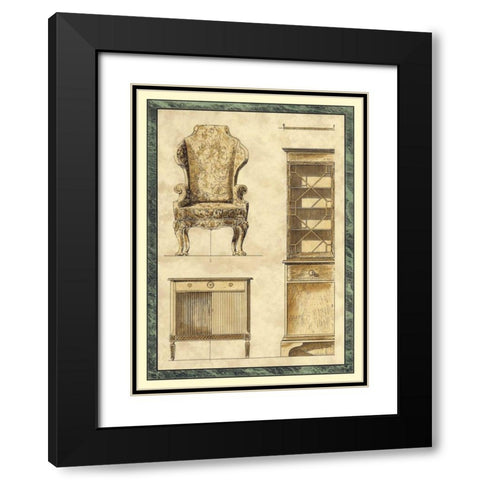 Chippendale Furniture II Black Modern Wood Framed Art Print with Double Matting by Vision Studio