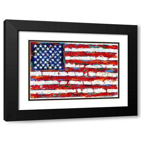 Dramatic Stars and Stripes Black Modern Wood Framed Art Print with Double Matting by Vitaletti, Carolee