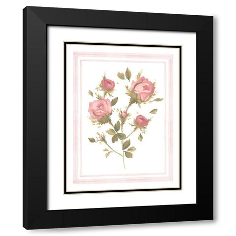 Rose Pattern II Black Modern Wood Framed Art Print with Double Matting by Scarvey, Emma