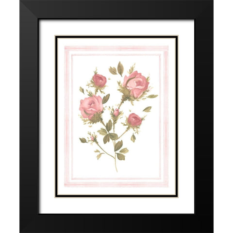 Rose Pattern II Black Modern Wood Framed Art Print with Double Matting by Scarvey, Emma