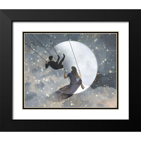 Celestial Love II Black Modern Wood Framed Art Print with Double Matting by Borges, Victoria