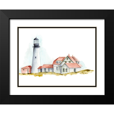 Ocean Beacon II Black Modern Wood Framed Art Print with Double Matting by Moore, Regina